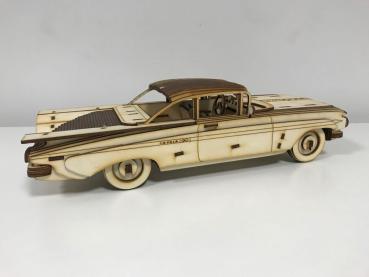 Chevrolet Impala 1959 als 3D Großmodell aus Holz, Holzmodell - Seitenansicht